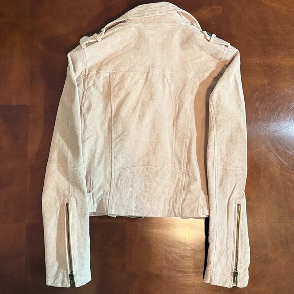 Luxurious VIGOSS - Beige Leather Jacket - Women's Small - NWOT's - Picture 4 of 11